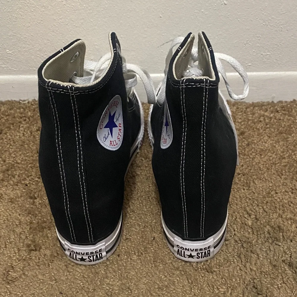 Converse Black and White High-Top Wedge Sneakers - Picture 3 of 4